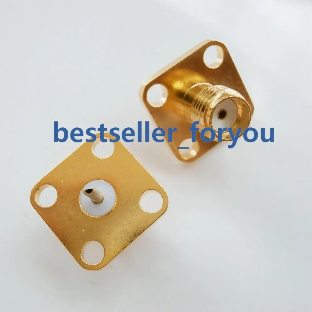 5Pcs SMA Female 4-hole Panel Mount Flange RF Coax Connector With Solder Cup