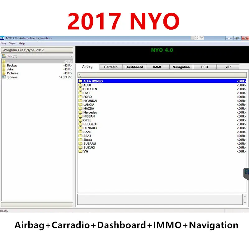 2017 NYO 4 Full Database Airbag+Carradio+Dashboard+IMMO+Navigation auto repair software