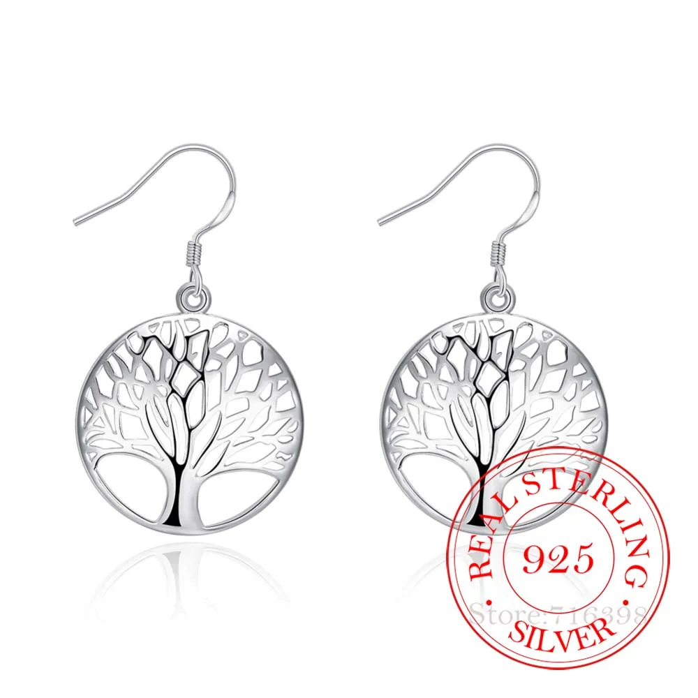 925 Sterling Silver Earring Korean Tassel Vintage Tree of Life Long Dangle Earrings For Women 2020 Engagement Wedding Jewelry