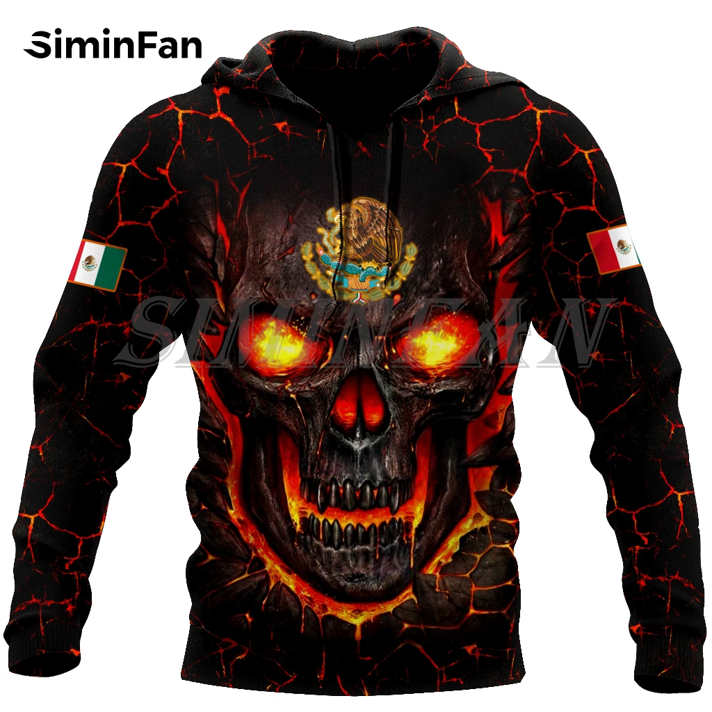 Love Mexican Skull Red Fire Mens 3D Print Hoodies Unisex Casual Sweatshirts Harajuku Pullover Women Tracksuit Zipper Jacket H14