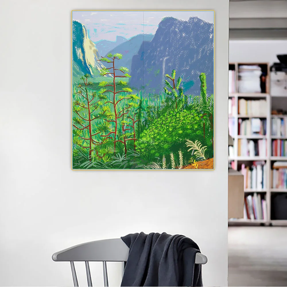 Citon David Hockney《The Arrival of Spring in Woldgate, East Yorkshire》Canvas Oil Painting Wall Background Decor Home Decoration