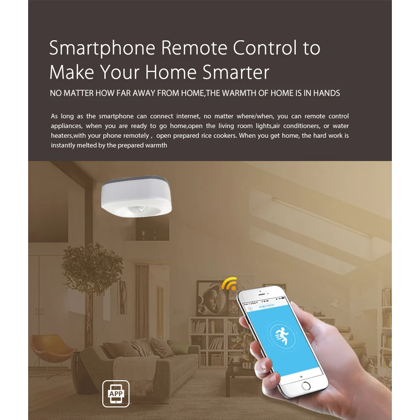 Motion PIR Sensor Detector 120° Angle WIFI Movement Sensor Tuya Smart Life APP Wireless Mobile Remote Alarm Push Security System