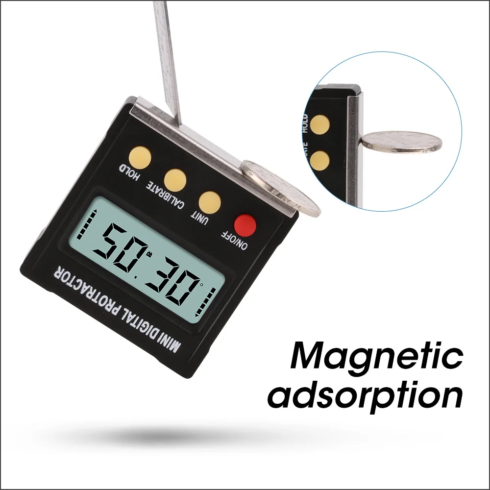 Goniometro angolare RZ smussatura universale inclinazione a 360 gradi Mini goniometro digitale elettronico inclinometro Tester strumenti di misura