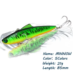 GOBYGO 1PCS 85MM 12G VIB Fishing Lures Hard Bait Vibration Sinking Pike Carp Bass Jig Lead Wobbler Winter Floating Tackle Pesca