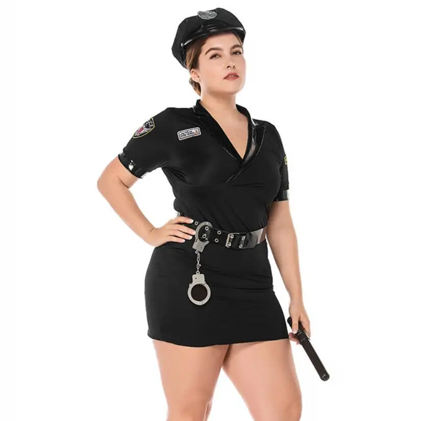 Voller Set Sexy Frau Polizei Cop Offizier Kostüm Cosplay Polizistinnen Kostüm Leistung Spiel Uniform