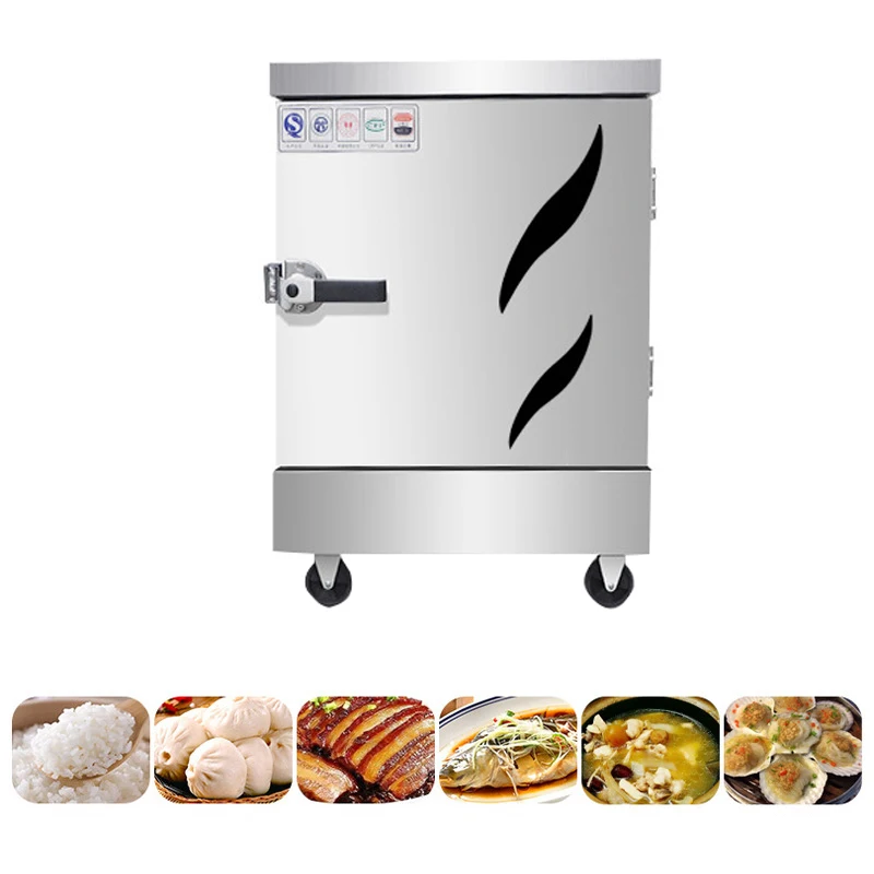 220V/380V Electric Heating Rice Steaming Cabinet Stainless Steel Automatic Rice Steamer 4/6 Plate Heating Rice Steamer