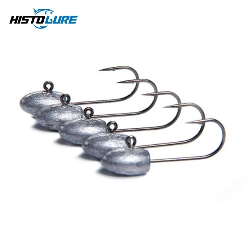 HISTOLURE AJING Fishing Hooks 1g 2g 3g  4g  Soft Lure Trout Rockfish Bait Jig Head Worm Hook