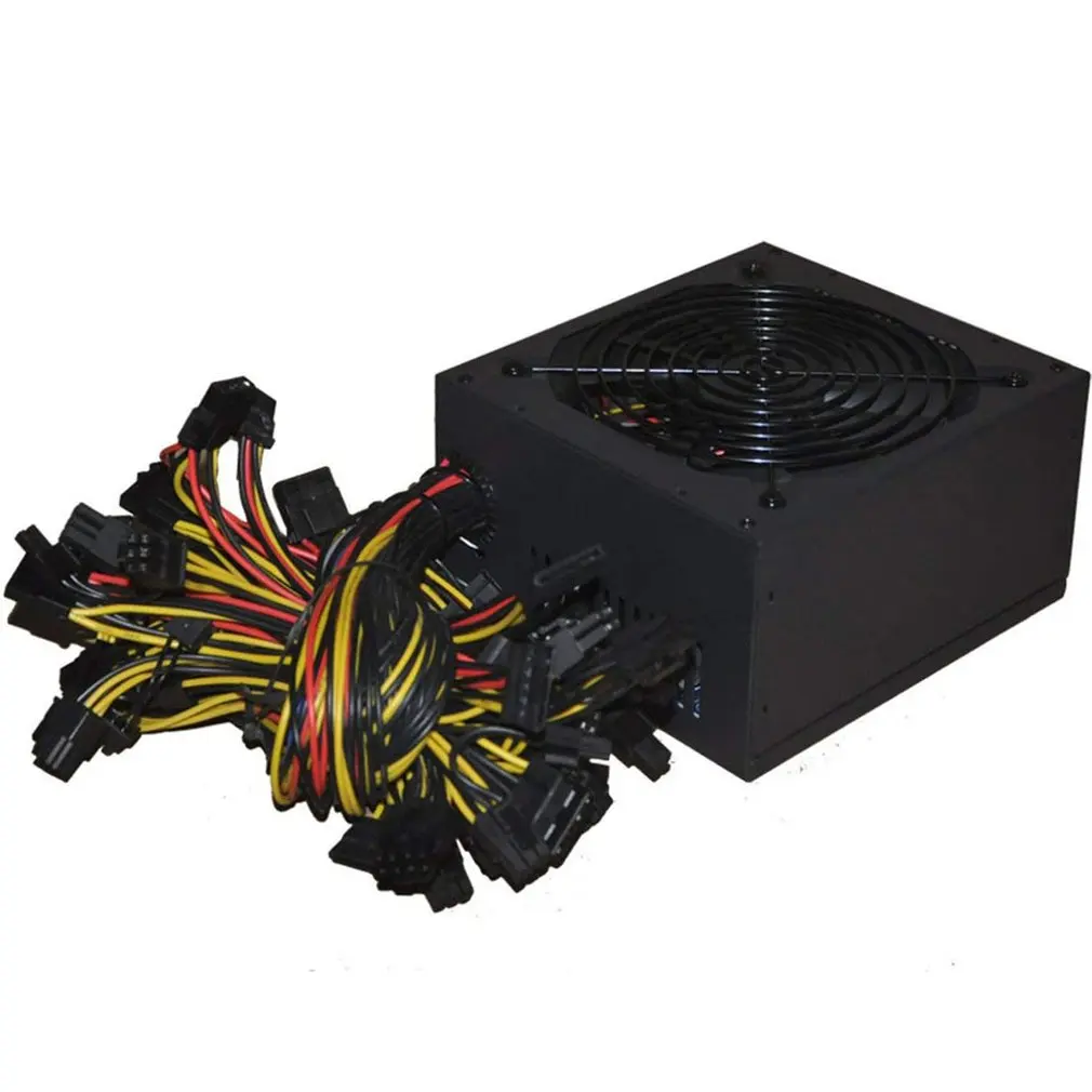 1800W ATX Modular Mining PC Power Supply Supports 6 Graphics Card 160-240V Power Supply Mining Machine Support