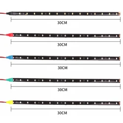 30CM Car LED Strip Light Decorative Ambient Lamps 15SMD Daytime Running Light Waterproof Flexible Atmosphere Light DRL 12V White