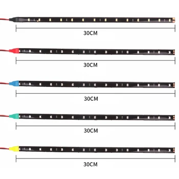 סטריפ LED לרכב בעל תאורה אמביינט מקושטת, 15SMD, תאורת ריצה יומית, עמידה במים, תאורת אטמוספירה גמישה, DRL, 12V, לבן
