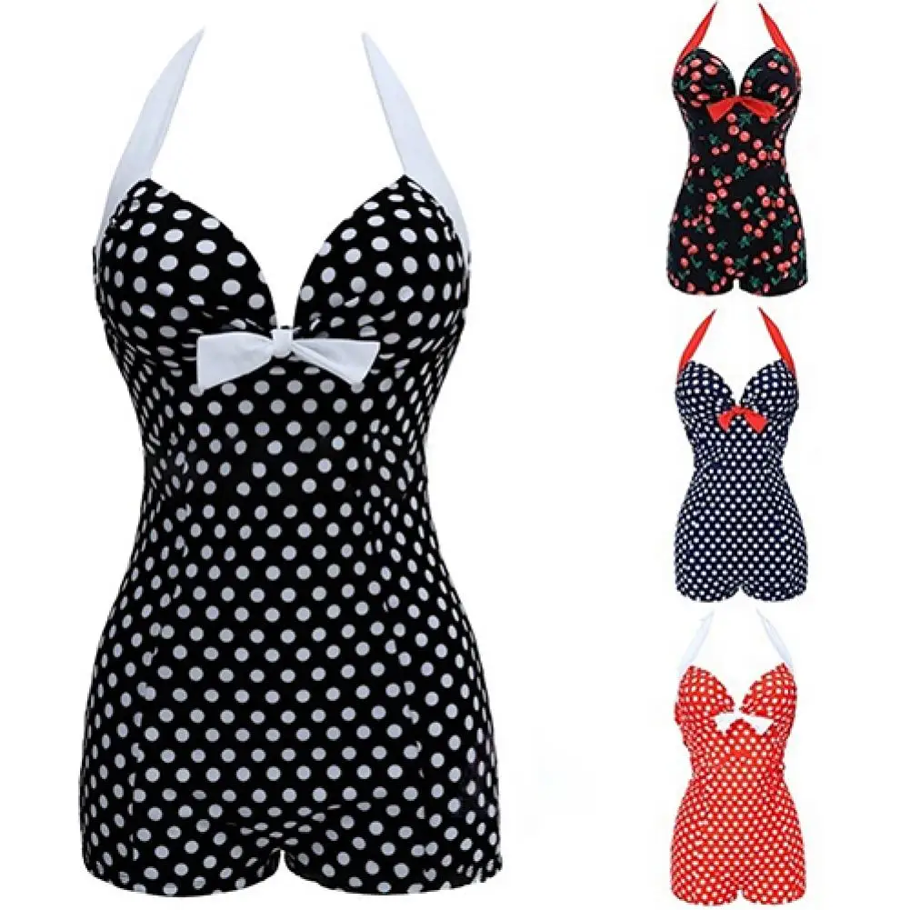 Women\'s Swimwear Bodysuit One-piece Bathing Suit Dotted Beachwear Push Up Monokini Swimsuit Beachwear Bathing Suits