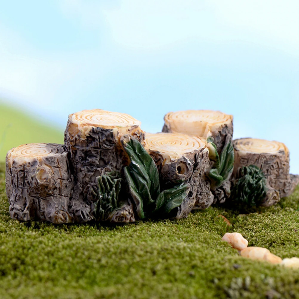 Mini Tree Stump Bridge Model Resin Fairy Garden Miniatures Dollhouse/ Terrarium/ Succulents/ Micro Landscape DIY Decoration