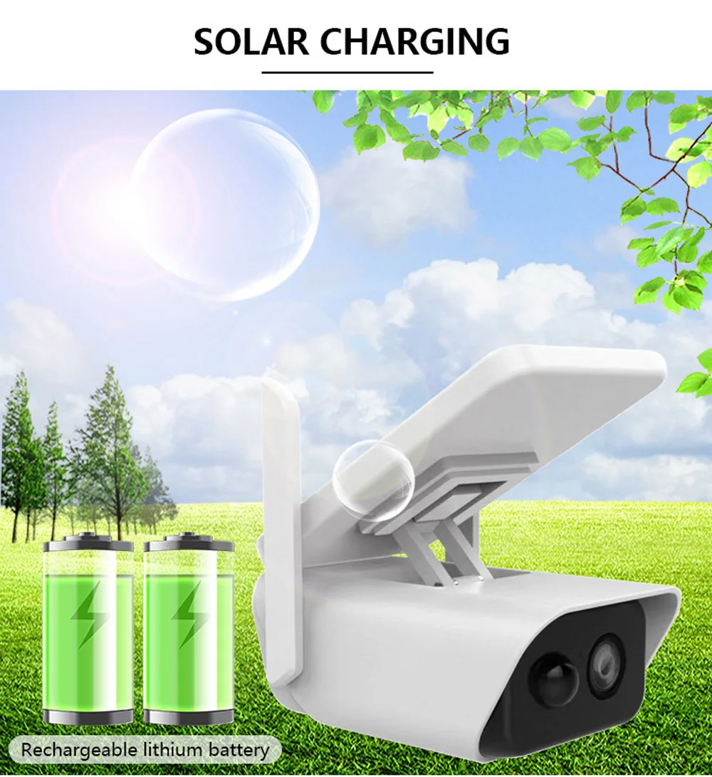 3MP Wireless Solar Power WiFi Camera CCTV Security Protection Smart Home Outdoor Waterproof PIR Motion Detection Securite Cam