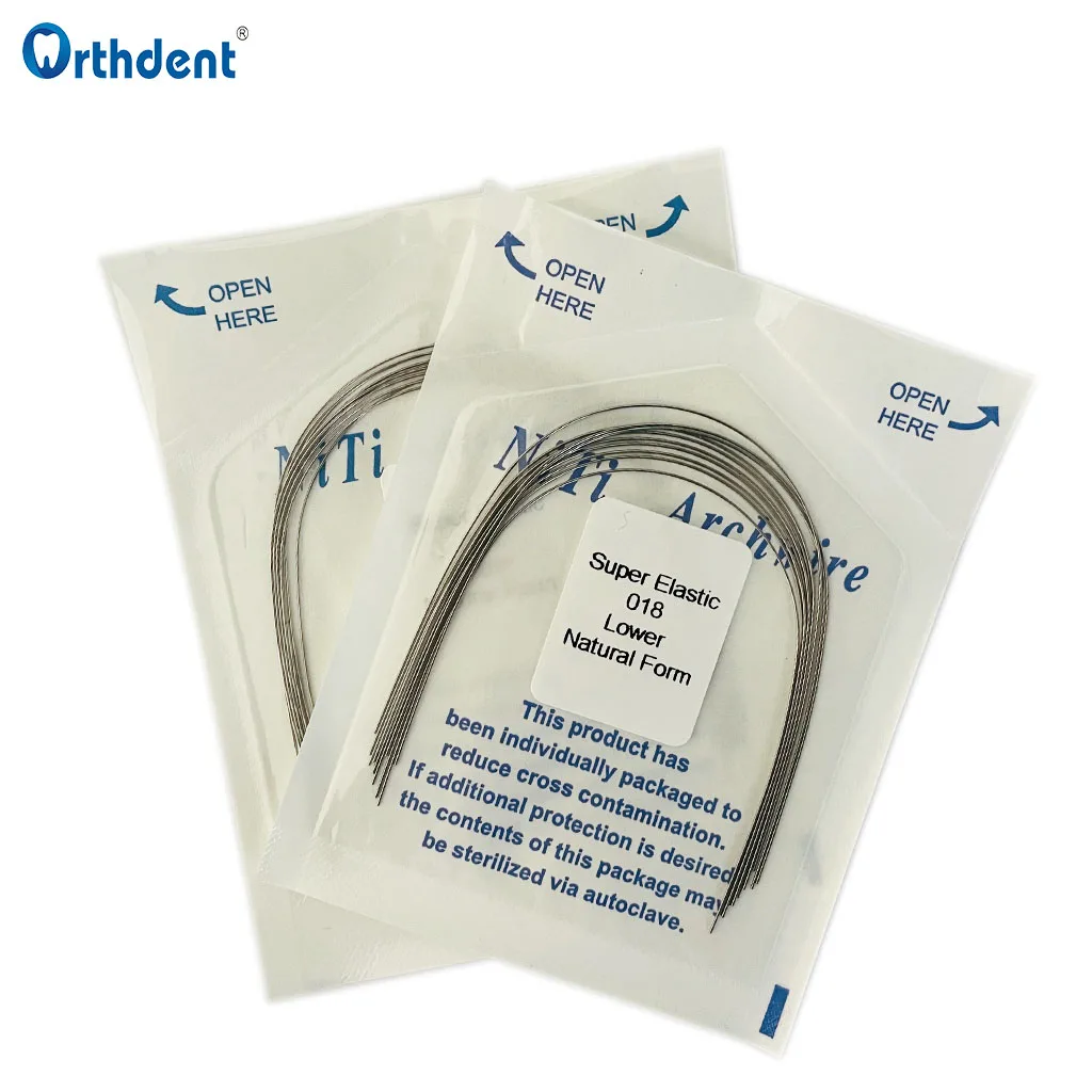 2 Packs Dental Nitinol Memory Wire Arch Top Forms Ortodontic Archwire Round/Rectangular Natural Form Dentistry Accessories