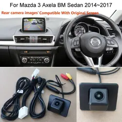 Mazda 3 Axela için Mazda3 Sedan BM BN 2014 ~ 2018 - HD araba dikiz Back Up ters kamera setleri RCA ve orijinal ekran uyumlu