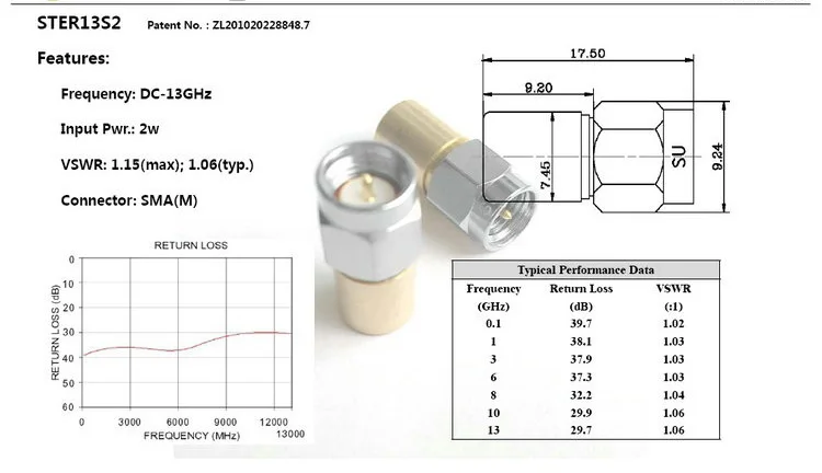 SMA الذكور والإناث RF إنهاء محوري ، Freq:DC-8G ، 13G ، 18G ، 2W ، VSWR 1.15