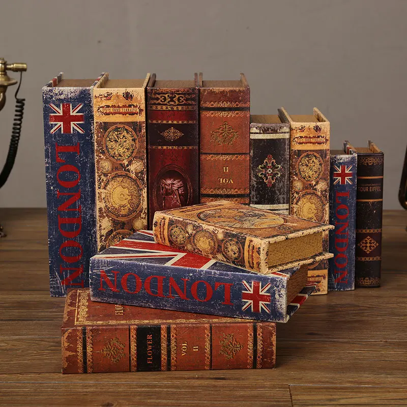 

Antique Simulation Books Vintage Home Decoration Openable Fake Book for Bookcase Decoration Book-shaped Storage Box Container