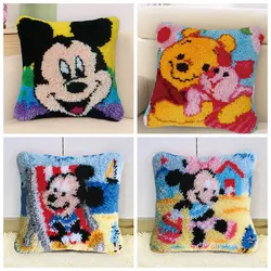 Seria Disney zestawy do dywaników z haftem puchowym Mickey 3D segmentu haftowana poduszka z wełny Cross Stitch dywan z haftem DIY poduszka knooppakket