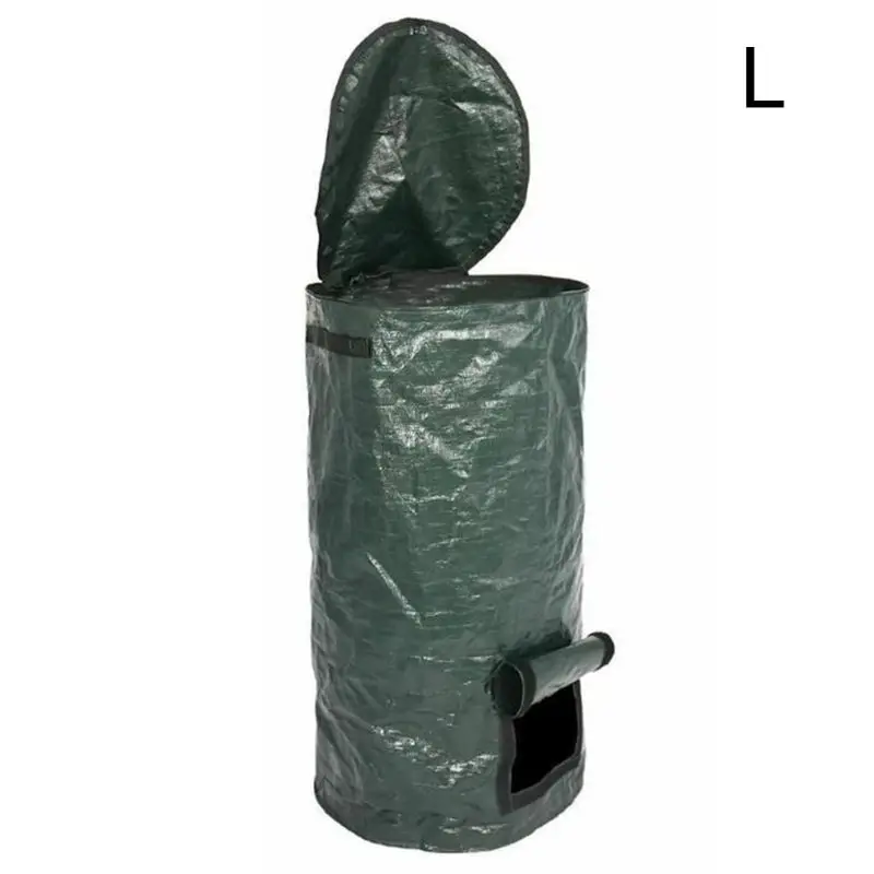 B2RF Collapsible Garden Yard Compost Bag with Lid Environmental Organic Ferment Waste Collector Refuse Sacks Composter