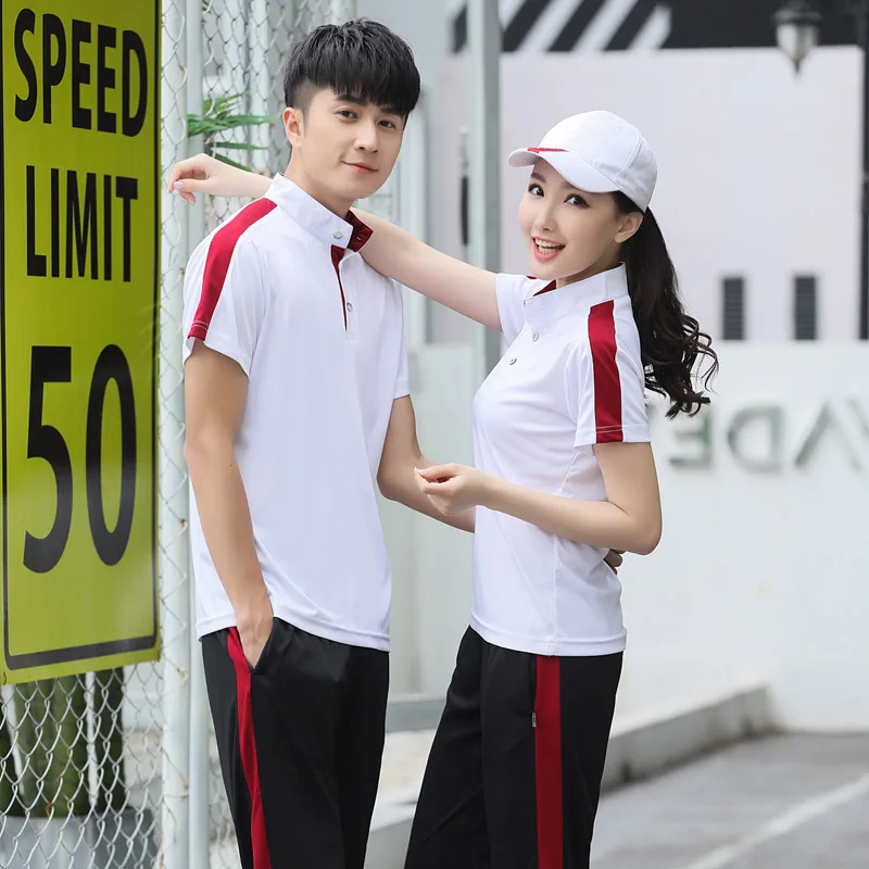 

Summer Men Women Sportswear Short Sleeve Loose Sweatshirt+pant Lover Running Jogger Fitness Gym Casual Set Sport Suit Tracksuit