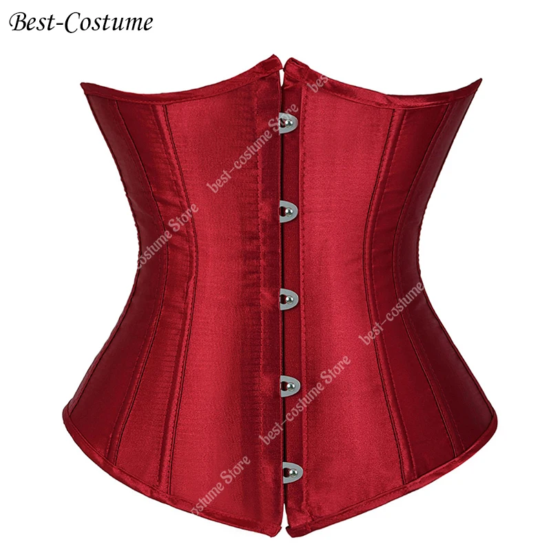 Underbust Corset Women Plus Size Gothic Sexy Corset Waist Body Shaper Lace Up Corselet Corsets Yellow Blue Pink Red