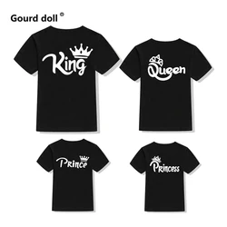 Family matching clothes Cotton T-shirt family look King Queen Princess Prince Father Mother Daughter Son Clothes baby girl Tops