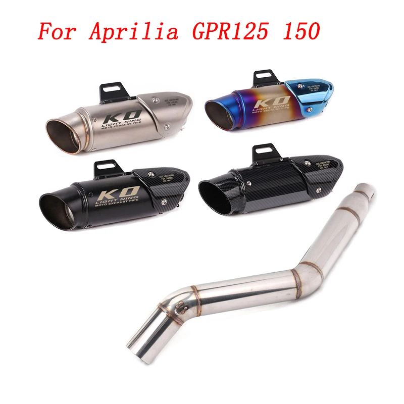 

Escape Motorcycle Exhaust Mid Connect Pipe And 51mm Muffler Stainless Steel Exhaust System For Aprilia GPR125 150