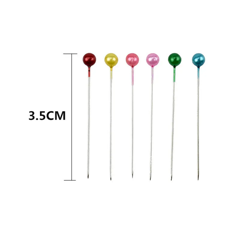 2 Box Colorful Round Pearl Head Straight Pins Tailor Pin wedding corsage florist for Dressmaking DIY Positioning Sewing Tools