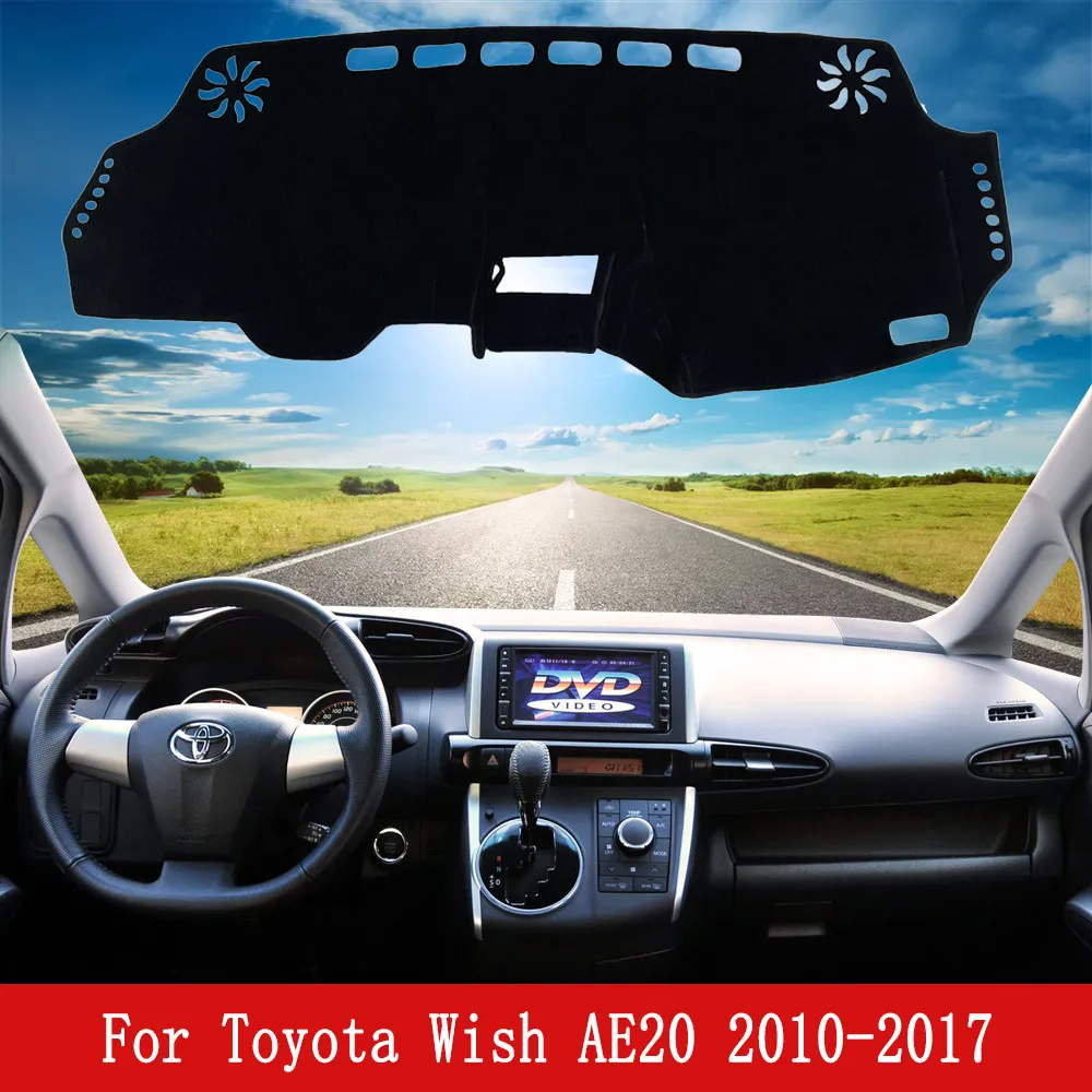 Avoid Light Dashboard Cover Dash Mat Pad Custom for Toyota Wish AE20 2010~2017 Non-slip Anti-UV Visor Accessories 2013 2014 2015