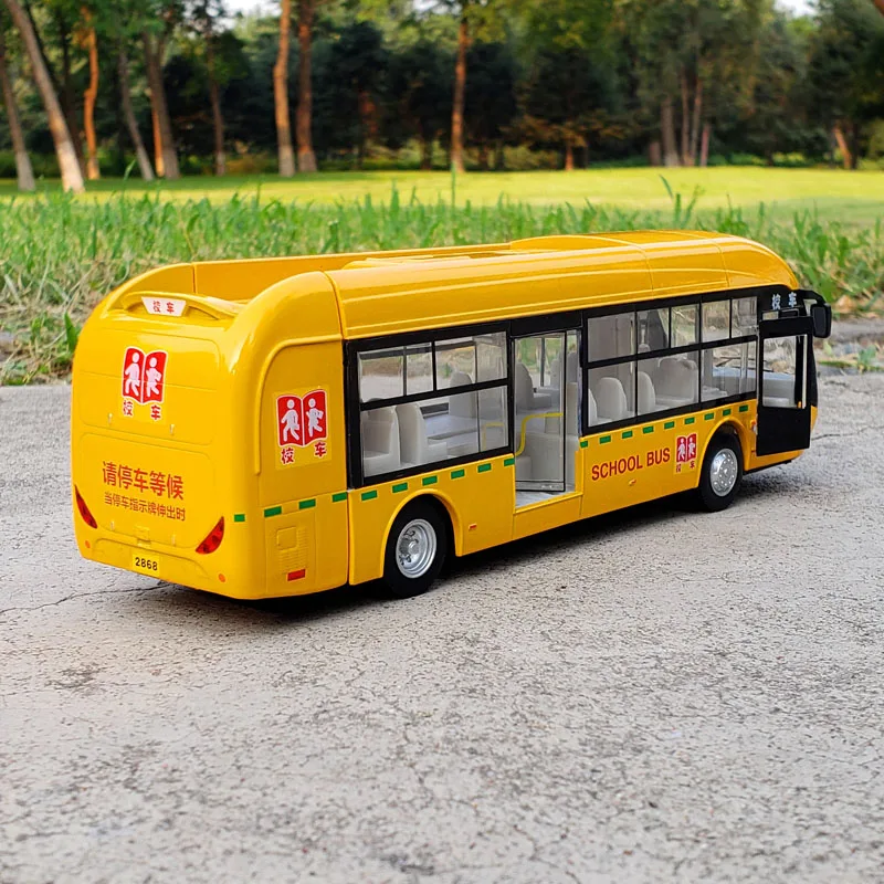 Electric Tourist Toy Traffic Bus Alloy Car Model Diecast Metal Simulation Toy City Tour Bus Model Sound and Light Kids Toys Gift