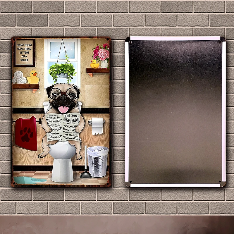 [ Kelly66 ] Pet Dog Bath Soap You Are My Sunshine Friend Pug Tin Metal Sign Home Pub Bar Decor Painting 20*30 CM Size Dy208