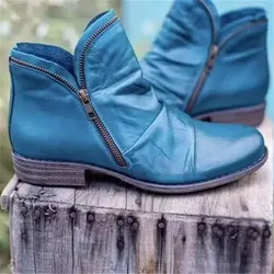 New 2019 Autumn Winter Retro Women Boots Fashion Genuine Leather Ankle Boots Cross Strappy Vintage Zapatos De Mujer Wram Botas