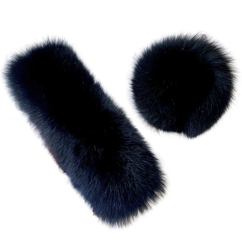 Women 100% Real Fox Fur Cuffs Winter Warm Fashion Lady Bracelet Hand Wear Genuine Fur Sleeve Accessories