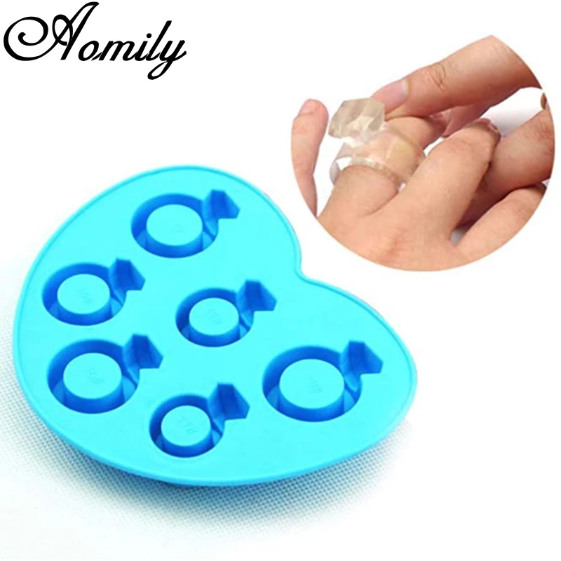 Aomily Diamond Ring Fondant Cake Molds Ice Cube Molds Cake Decorating Jelly Sugar Craft Chocolate Moulds Baking Silicone Molds