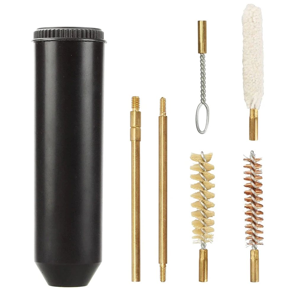 Universal Pistol Gun Cleaning Kit Bore Brush .22 .30 .38 .357 7.62mm 9mm Caliber with Brass Brush Rod Weapon Cleaning Tool Set