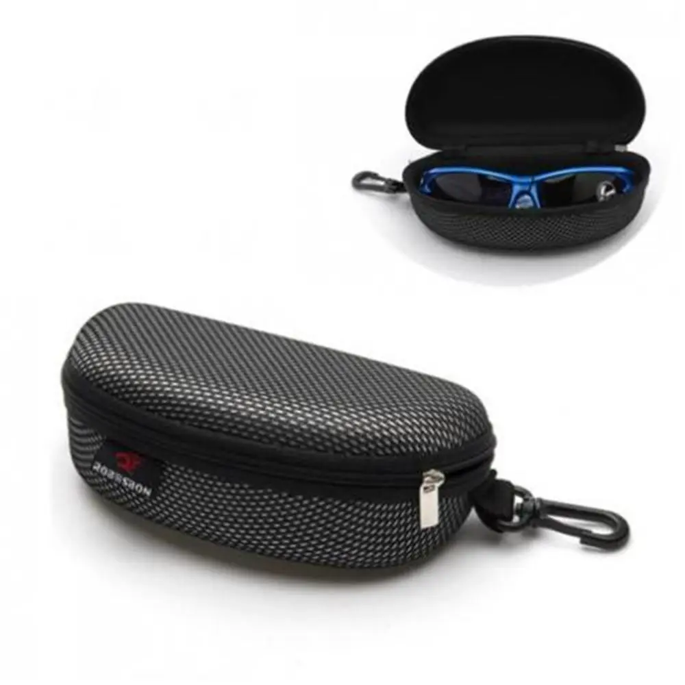 

Portable Glasses Box Black Hard Case Large Holder Protector Unisex Retro Glasses Bag Zipper Sunglasses Case Eyewear Accessories