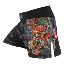 SUOTF Dragon Breathable Fighting MMA Shorts Grappling Sanda Muay Thai Clothing Tiger Muay Thai mma Kickboxing Training Short