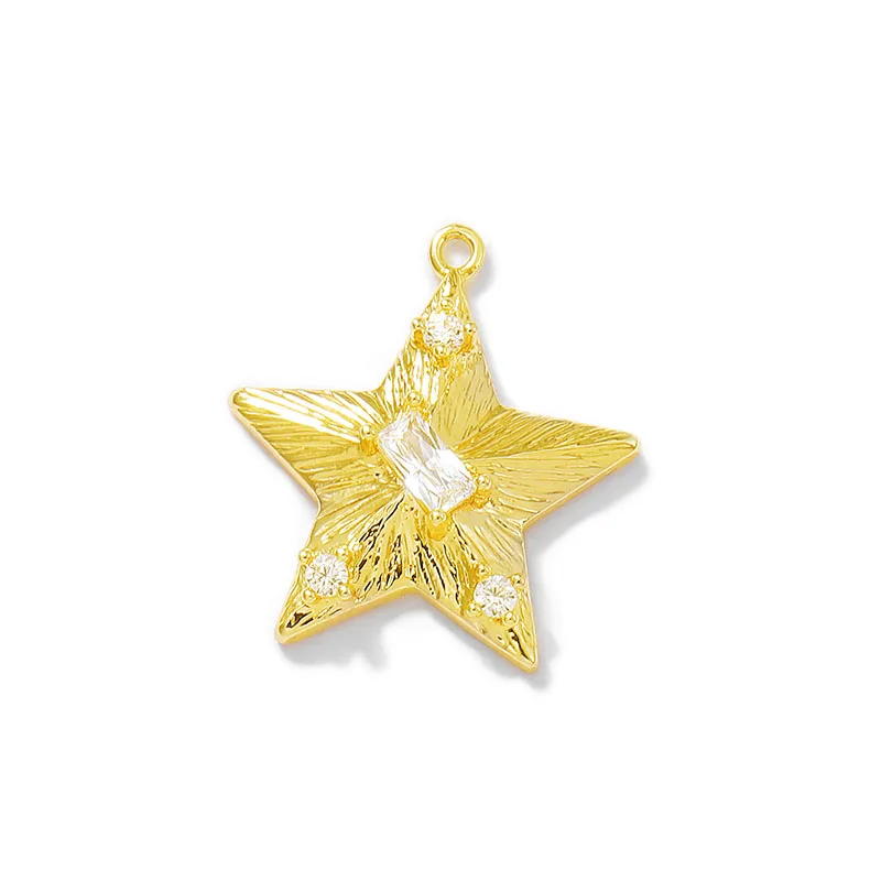 

Factory wholesale Gold Color Brass and Zircon Stars Charms Pendants for Necklace and Bracelet Earring Diy Jewelry Accessories