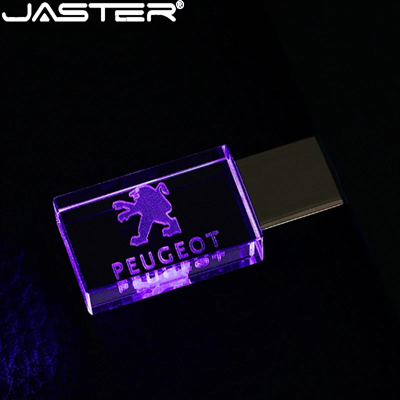 JASTER รถคริสตัลโลหะ USB แฟลชไดรฟ์ Pendrive 4GB 8GB 16GB 32GB 64GB 128GB หน่วยความจำภายนอก Stick U Disk