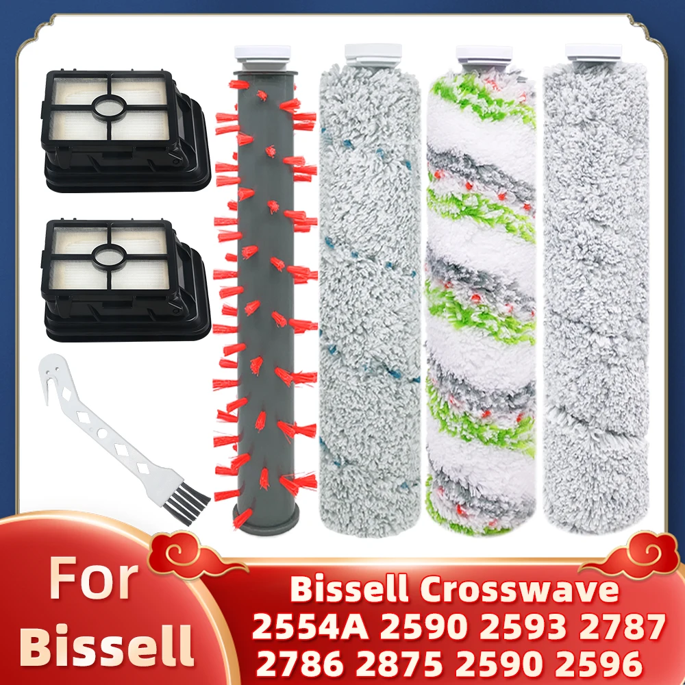 For Bissell CrossWave Cordless Max 2554A,2590,2593,2787,2786 2875 2590 Vacuum Cleaner Brush Roller Hepa Filter Replacement Parts