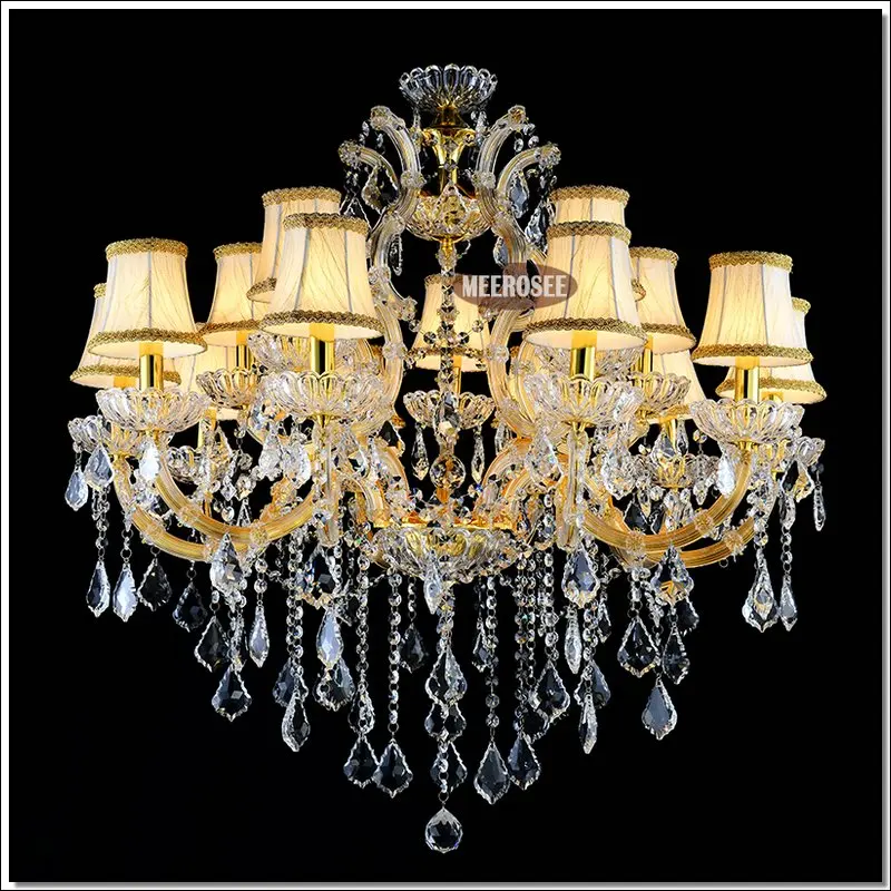 

Cognac/Gold Cristal Chandelier Lighting Fixture Large Crystal Chandelier Lights Incandescent Lustre for Hotel Restaurant Foyer