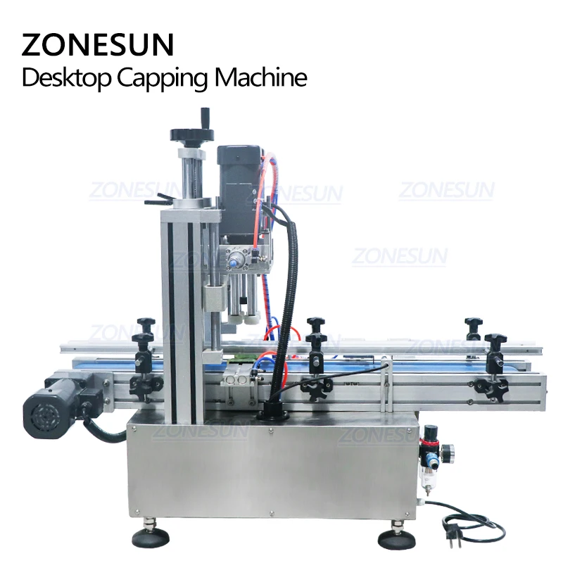 ZONESUN Automatic Desktop Liquid Soap Shampoo Plastic Glass Bottle Duckbill Screw Cover Capping Commercial Packing Machine