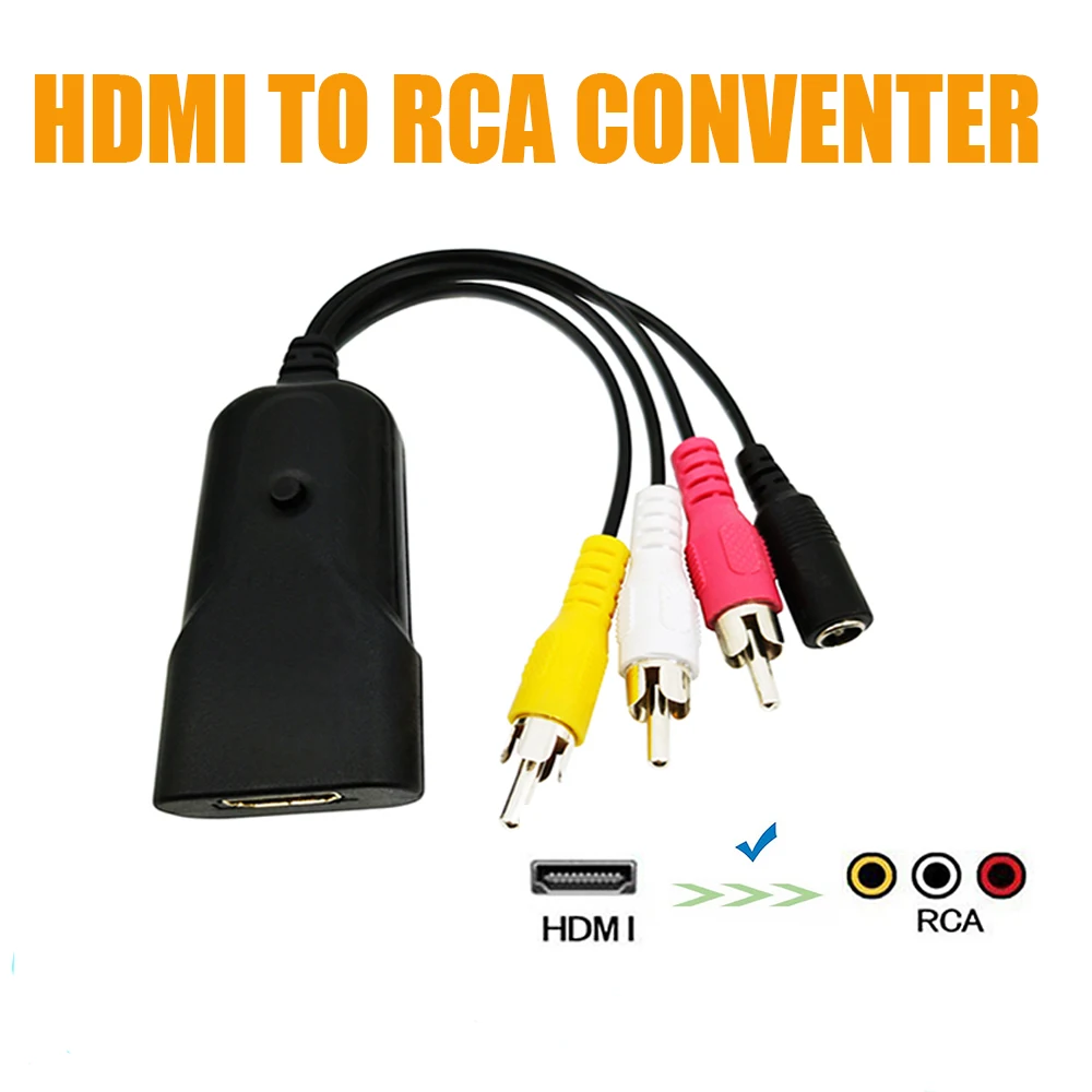 

HDMI to RCA Composite AV Video Audio Converter Adapter Support NTSC PAL for XBOX PS3 PS4 TV STB VHS VCR Camera DVD