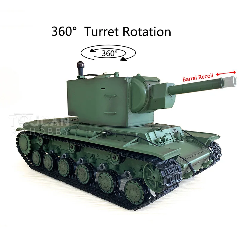 

1/16 HENG LONG TK7.0 Plastic Soviet KV-2 RTR Heavy RC Tank Gigant 3949 360° Turret Speaker Smoking Unit Toys TH19748