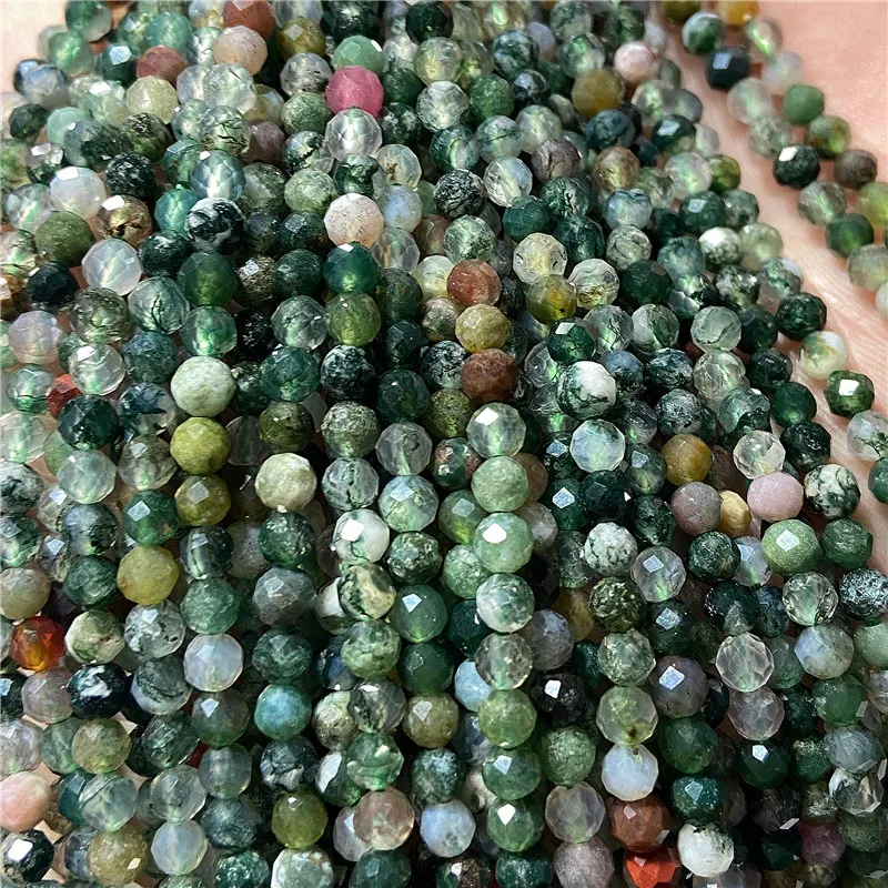 3 MM Natural Green Aventurine Amazonite Indian Agat Australia Labradorite Faceted Small Beads Wholesale Tiny Strand Bead For DIY