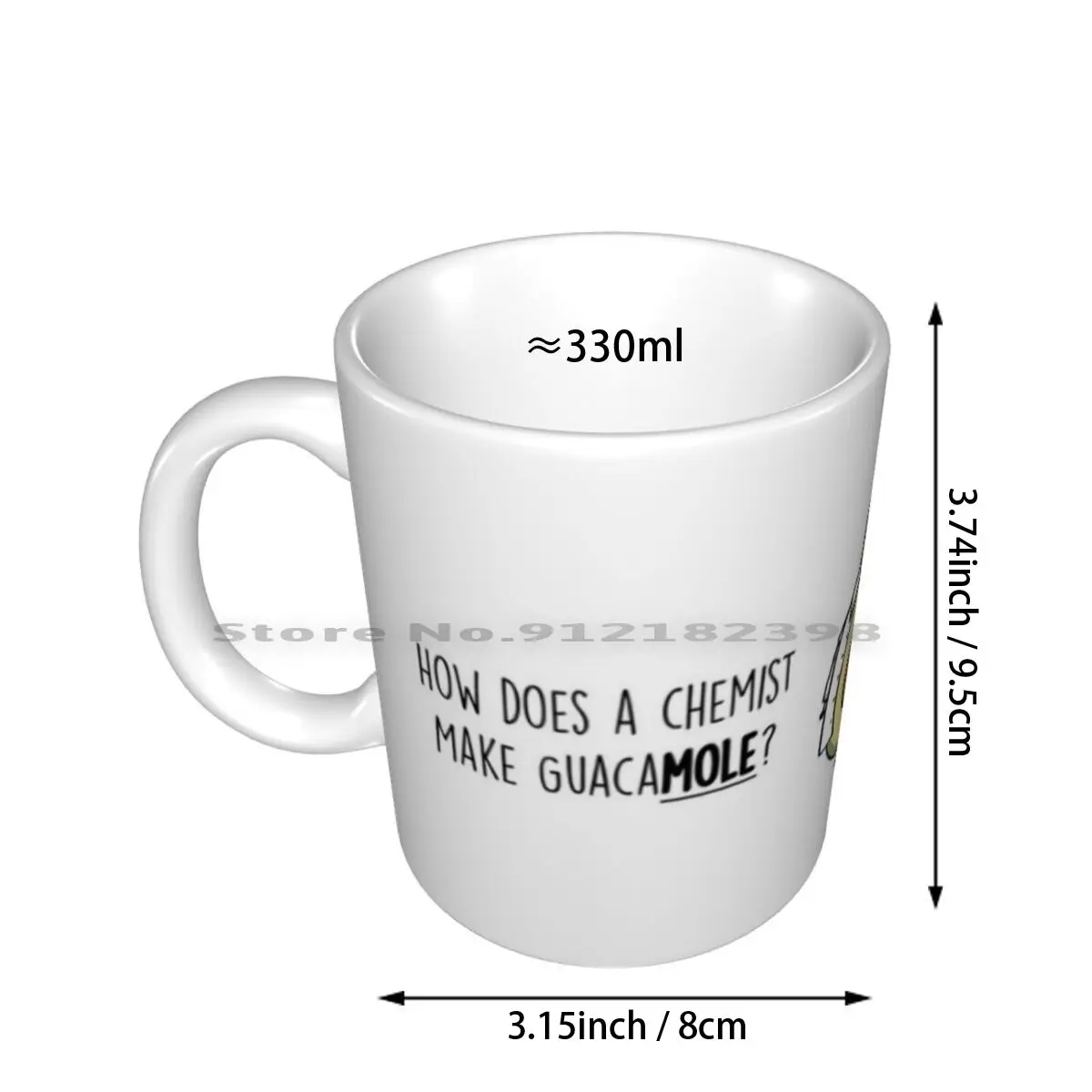 Avocado's Constant Ceramic Mugs Coffee Cups Milk Tea Mug Joke Avocado Chemistry Pun Mole Avogadros Constant Science Physics