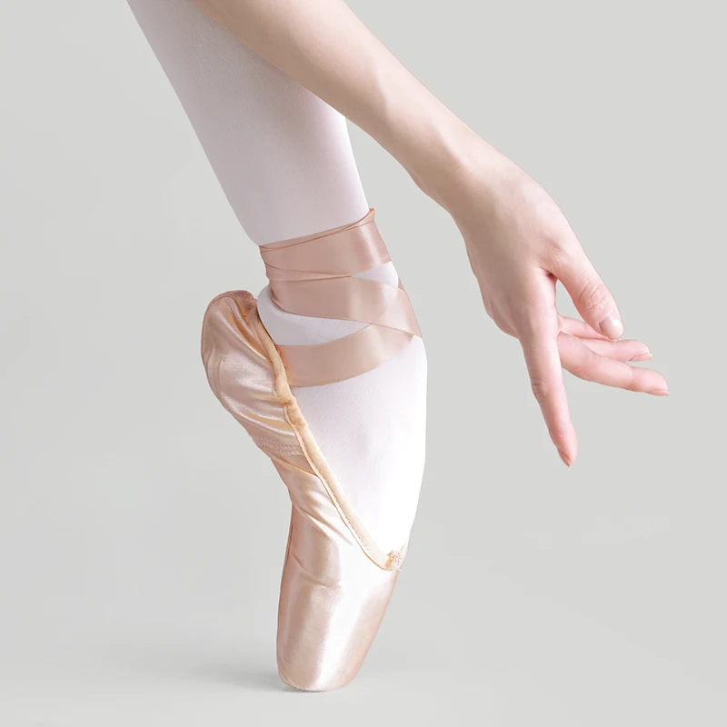 Sales Satin Ballet Pointe Shoes Professional Girls Ladies Ballerina Dance Shoes With Ribbons