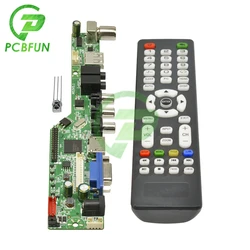 USB LCD Controller TV Motherboard English Remote Control TV Controller Driver Board  3.3V 5V 12V VGA/AV/TV/USB Interface