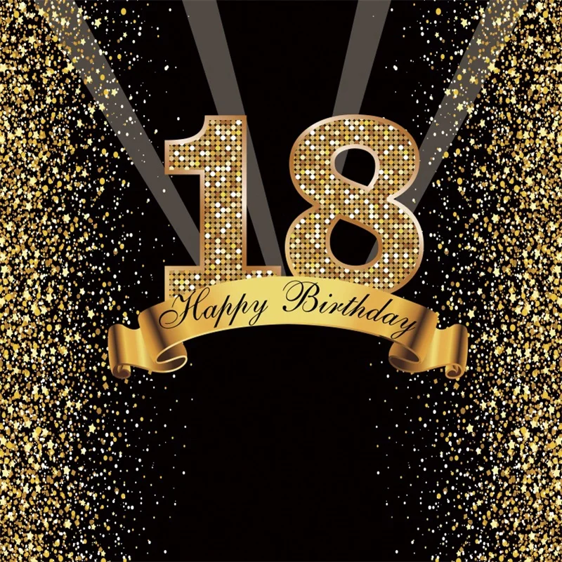 Happy Sweet-لافتة عيد ميلاد ذهبية وخلفية صور ، 25 30 40 50 55 ، خلفية