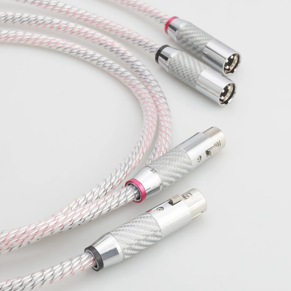 Audiocrast Valhalla Series XLR Balanced Interconnectสายคาร์บอนไฟเบอร์ปลั๊กXLRชายหญิงเสียงสายไฟที่สมดุล